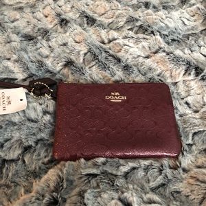 NWT Coach berry sparkle wristlet